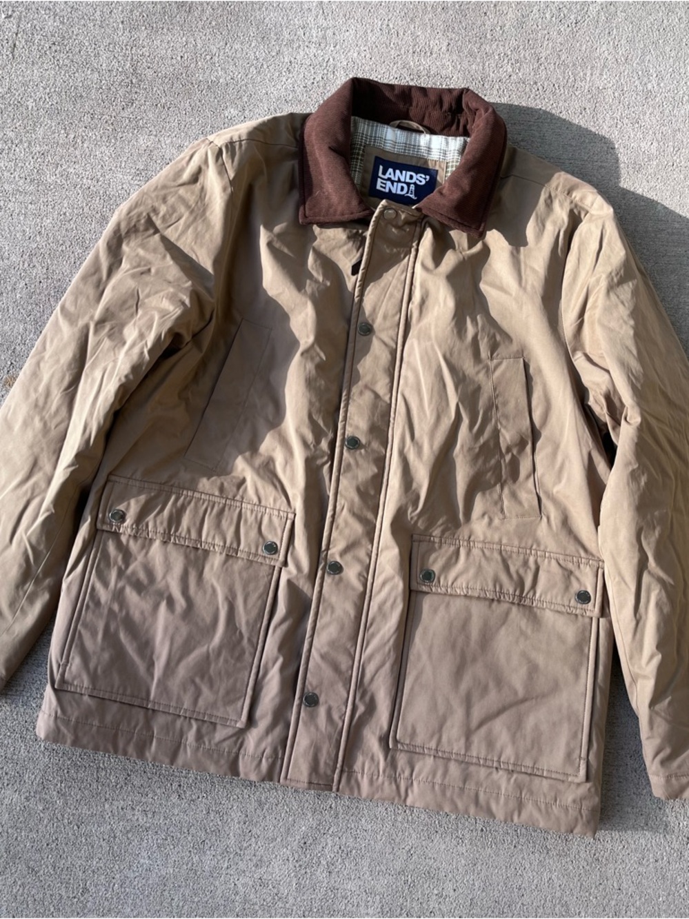 Lands End khaki brown barn coat workwear jacket tan NWT